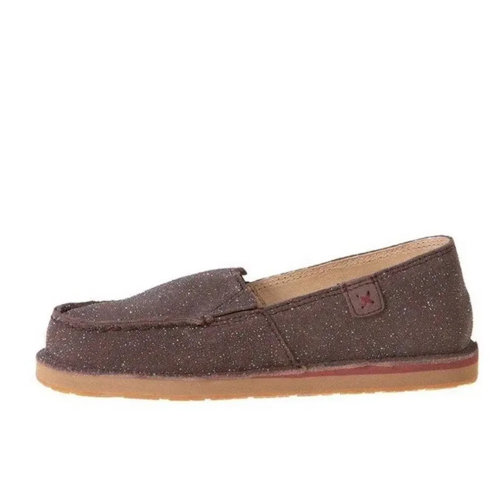 NEW Twisted X 13 Girls Brown Loafer Slip On Chocolate Shimmer Glitter Youth